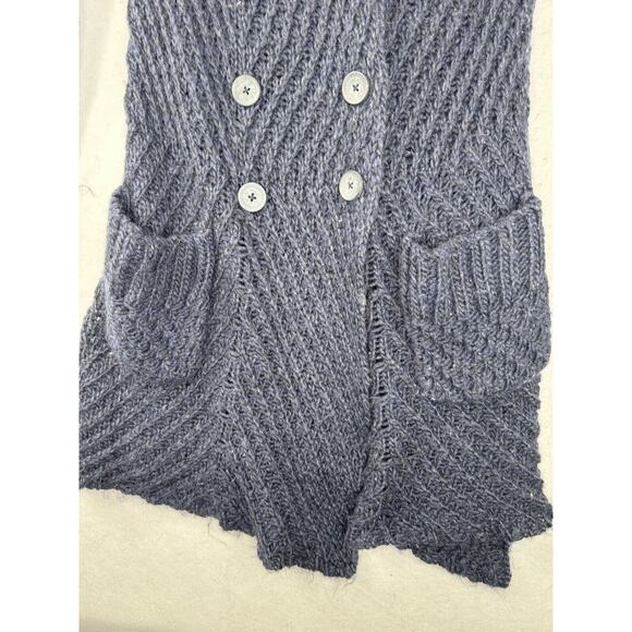 Free People Wool & Alpaca Blend Dark Navy Blue Long Cardigan Sweater Size Small - Picture 12 of 13